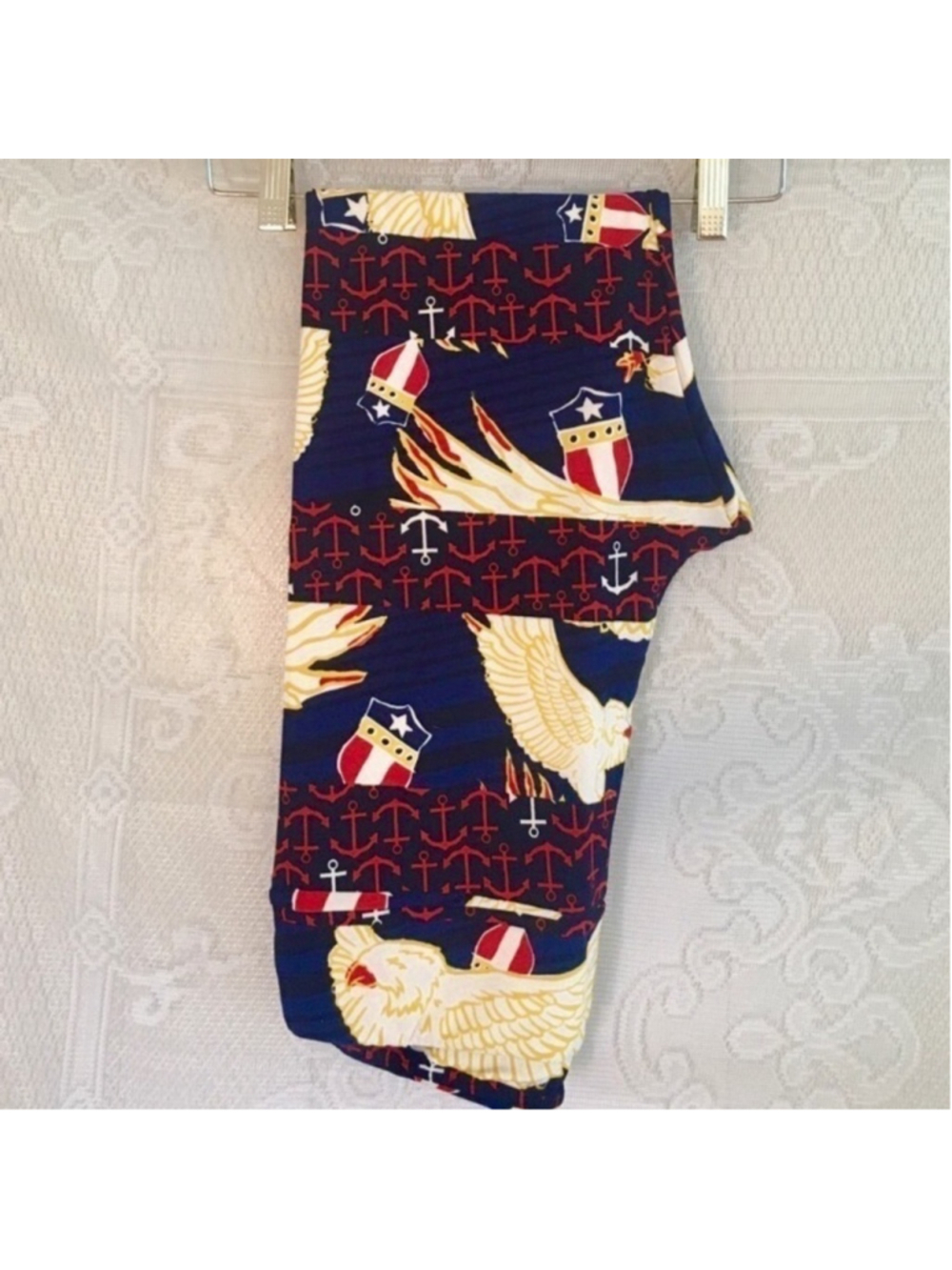 NEW Anchor Eagle Americana LulaRoe TC leggings Tall & Curvy Blue Red